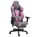 Gaming Stuhl mit Fußstütze und ergonomsichen 4D-Armlehnen gaming chair in ergonomischer Sportsitz Optik Gamer Stuhl mit verstellbaren Rückenstützkissen Bürostuhl