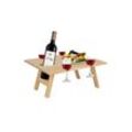 TWSOUL Klapptisch Klappbarer Picknicktisch aus Holz für den Außenbereich34*30cm, Mit Becherhalter