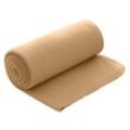 Wohndecke Polar-Fleece ca. 130x160, wometo, OEKO-TEX®, Fleecedecke mit Kettel-Einfassung & Anti-Pilling, beige