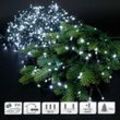 ECD Germany LED Cluster Lichterkette 8m mit 400 LEDs Kaltweiß, 8 Modi, Strombetrieb, IP44 Wasserdicht, Innen- und Außenbereich, Weihnachtsbeleuchtung