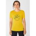 SUPER.NATURAL Print-Shirt Merino T-Shirt W SLOPES TEE feinster Merino-Materialmix, gelb