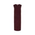 Geripptes Strickkleid - Rot/Meliert - Gr.: XS