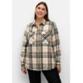 Karierte Bluse aus weich angerautem Flanell, mint gemustert, Gr.52