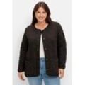 Leicht wattierte Sweatjacke mit Steppung, schwarz, Gr.44/46