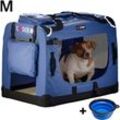 Deuba - cadoca® Hundetransportbox faltbar Katzentransportbox Transportbox Autobox Hundebox Box versch. Größen Farbwahl m - Navy Blau