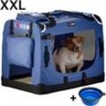 Deuba - cadoca® Hundetransportbox faltbar Katzentransportbox Transportbox Autobox Hundebox Box versch. Größen Farbwahl xxl - Navy Blau