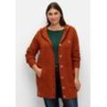 Strickjacke mit Kapuze, in Longform, cognac, Gr.46