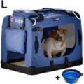 Deuba - cadoca® Hundetransportbox faltbar Katzentransportbox Transportbox Autobox Hundebox Box versch. Größen Farbwahl l - Navy Blau