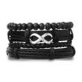 BUNGSA Armband Lederarmband breit braun/schwarz Unisex - 8 Designs (1 Armband, 1-tlg), Bracelet Armschmuck, braun|schwarz