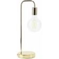 Tischlampe Gold Metall 48 cm Glühbirnen-Optik langes Kabel mit Schalter Bogenlampe Modernes Design