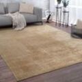 Paco Home - Teppich Wohnzimmer Kurzflor Waschbar Einfarbiger Moderner Stil Weich Beige Creme 100x200 cm