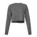 Bella Sweatshirt bauchfreies Damen Sweatshirt / Langarm Shirt für Frauen und Mädchen Innen Fleece, weiter geschnitten, grau