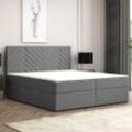 Boxspringbett MALIBU mit Bettkasten 140 x 200 cm Webstoff Anthrazit Bett Bettkasten