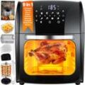 KESSER® XXL Airfryer 9in1 Heißluftfritteuse Fritteuse Drehgrill Mikrowellen Rezeptheft Grillspieß 1800 Watt fettfrei grillen 8 Programme inkl. Zubehör