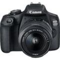 CANON EOS 2000D Kit Spiegelreflexkamera, 24,1 Megapixel, 18-55 mm Objektiv (EF-S, IS II), WLAN, Schwarz