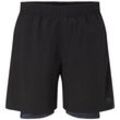 TOM TAILOR Herren 2-in-1 Shorts, schwarz, Uni, Gr. S