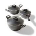 STONELINE® CERAMIC Kochgeschirr-Set, 6-tlg. mit Glasdeckeln