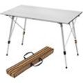 WOLTU Alu Campingtisch klappbar Falttisch mit Tragetasche, Aluminium Campingtisch Reisetisch für 4-6 Personen 120 68.5cm, Höhenverstellbar Klapptisch