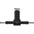 WamSter® T Schlauchverbinder Pipe Connector reduziert 8mm 8mm 16mm Durchmesser