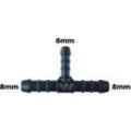 WamSter® T Schlauchverbinder Pipe Connector reduziert 8mm 8mm 6mm Durchmesser
