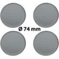 4 x Ø 74 mm Polymere Aufkleber / Metall-Optik / Nabenkappen, Felgendeckel