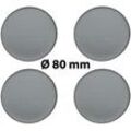 4 x Ø 80 mm Polymere Aufkleber / Metall-Optik / Nabenkappen, Felgendeckel