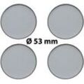 4 x Ø 53 mm Polymere Aufkleber / Chrom-Optik / Nabenkappen, Felgendeckel