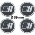 4 x Ø 59 mm Polymere Aufkleber / Streifen / Nabenkappen, Felgendeckel