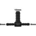 WamSter® T Schlauchverbinder Pipe Connector reduziert 6mm 6mm 12mm Durchmesser