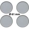 4 x Ø 61 mm Polymere Aufkleber / Chrom-Optik / Nabenkappen, Felgendeckel