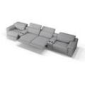 Stoff Heim Kino Sofa SORA Relax Couch - grau