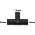 WamSter® T Schlauchverbinder Pipe Connector reduziert 25mm 25mm 22mm Durchmesser