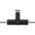 WamSter® T Schlauchverbinder Pipe Connector reduziert 22mm 22mm 18mm Durchmesser