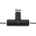 WamSter® T Schlauchverbinder Pipe Connector reduziert 22mm 22mm 20mm Durchmesser