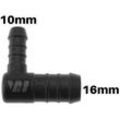 WamSter® L 90° Schlauchverbinder Pipe Connector reduziert 16mm 10mm Durchmesser