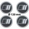 4 x Ø 120 mm Polymere Aufkleber / Streifen / Nabenkappen, Felgendeckel