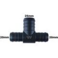 WamSter® T Schlauchverbinder Pipe Connector reduziert 20mm 20mm 25mm Durchmesser
