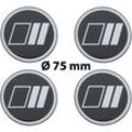 4 x Ø 75 mm Polymere Aufkleber / Streifen / Nabenkappen, Felgendeckel