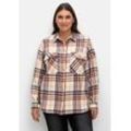 Karierte Bluse aus weich angerautem Flanell, beere gemustert, Gr.48