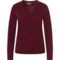 GALERIA Cashmere Pullover "Schweden", V-Ausschnitt, feingerippte Abschlüsse, für Damen, rot, 34