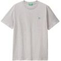 United Colors of Benetton T-Shirt mit Label-Badge, grau