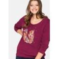 Sweatshirt mit Tierdruck und Rundhalsausschnitt, himbeere, Gr.48/50