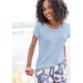 VIVANCE DREAMS T-Shirt blau Gr. 32/34 für Damen. Mit Rundhals. Loose Fit. Nachhaltig.