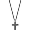 s.Oliver Herren Kette mit Kreuz-Anhänger, Edelstahl/Carbon, schwarz, 50