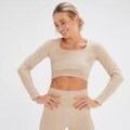 MP x Tatiana Nahtloses Croptop mit langen Ärmeln – Creme - S