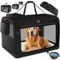 LOVPET® Hundebox Hundetransportbox faltbar Inkl.Hundenapf Transporttasche Hundetasche Transportbox für Haustiere, Hunde und Katzen Haustiertransportbox