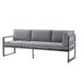 Sieger Adelaide Loungesofa 3-Sitzer Aluminium Eisengrau/Hellgrau