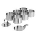 STONELINE® Dessertringe und Speiseringe Set, 8-teilig, Edelstahl, 6 Ringe, 1 Heber, 1 Stempel, rund