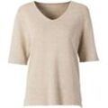 Leinen-Mix-Pullover, Melange natur, 40/42