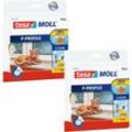 Tesa - 2 x moll P-Profil Gummidichtung im 2er Pack - Selbstklebende Dichtung zum Isolieren von Spalten an Fenstern und Türen - Weiß - 2x 10 m x 9 mm